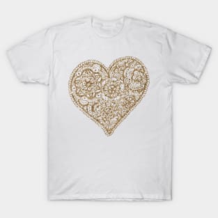 Golden sparkling heart T-Shirt